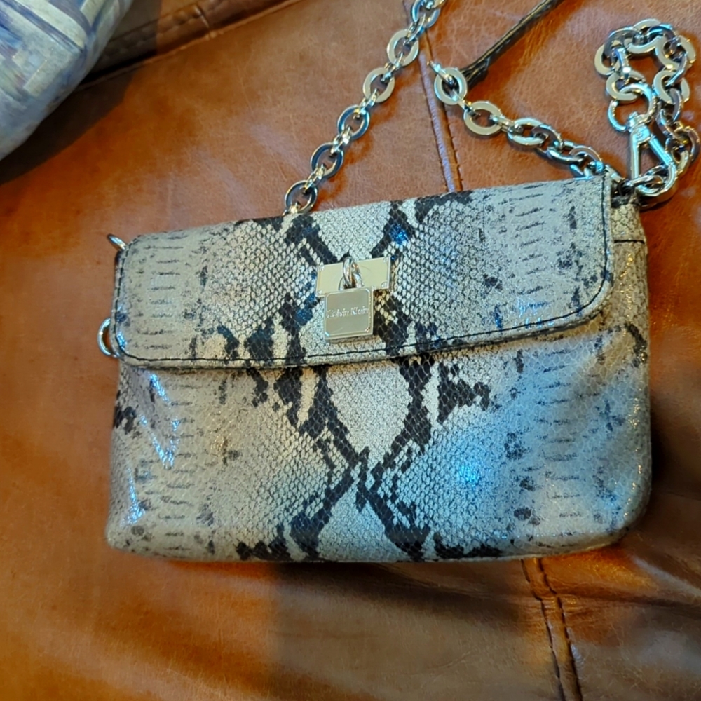 Calvin Klein Snakeskin Leather Crossbody